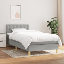 vidaXL világosszürke szövet rugós ágy matraccal 80 x 200 cm ágy és ágykellék