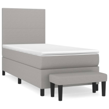 vidaXL világosszürke szövet rugós ágy matraccal 80 x 200 cm (3136389) ágy és ágykellék