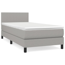 vidaXL világosszürke szövet rugós ágy matraccal 80 x 200 cm (3139849) ágy és ágykellék