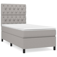 vidaXL világosszürke szövet rugós ágy matraccal 80 x 200 cm (3141969) ágy és ágykellék