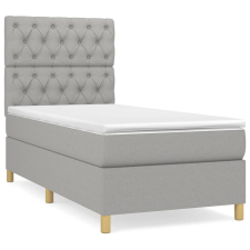 vidaXL világosszürke szövet rugós ágy matraccal 80 x 200 cm (3142529) ágy és ágykellék