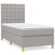 vidaXL világosszürke szövet rugós ágy matraccal 80 x 200 cm (3142609) ágy és ágykellék