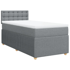vidaXL világosszürke szövet rugós ágy matraccal 80 x 200 cm (3287297) ágy és ágykellék