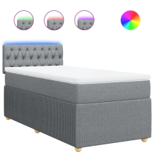 vidaXL világosszürke szövet rugós ágy matraccal 80 x 200 cm (3289590) ágy és ágykellék