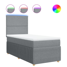 vidaXL világosszürke szövet rugós ágy matraccal 80 x 200 cm (3294176) ágy és ágykellék