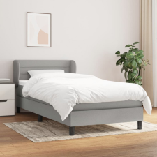 vidaXL világosszürke szövet rugós ágy matraccal 90 x 200 cm ágy és ágykellék