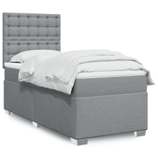 vidaXL világosszürke szövet rugós ágy matraccal 90 x 200 cm ágy és ágykellék
