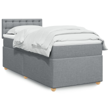 vidaXL világosszürke szövet rugós ágy matraccal 90 x 200 cm ágy és ágykellék