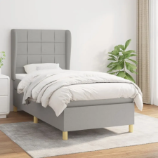 vidaXL világosszürke szövet rugós ágy matraccal 90 x 200 cm ágy és ágykellék