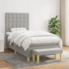 vidaXL világosszürke szövet rugós ágy matraccal 90 x 200 cm ágy és ágykellék