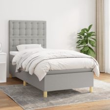 vidaXL világosszürke szövet rugós ágy matraccal 90 x 200 cm ágy és ágykellék