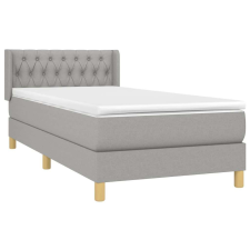 vidaXL Világosszürke szövet rugós ágy matraccal 90 x 200 cm ágy és ágykellék