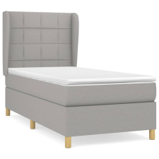 vidaXL világosszürke szövet rugós ágy matraccal 90 x 200 cm (3128493) ágy és ágykellék