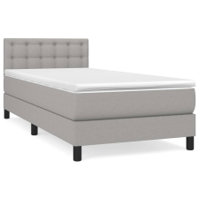 vidaXL világosszürke szövet rugós ágy matraccal 90 x 200 cm (3140345) ágy és ágykellék