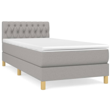 vidaXL világosszürke szövet rugós ágy matraccal 90 x 200 cm (3140825) ágy és ágykellék