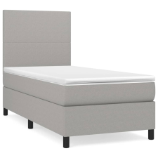 vidaXL világosszürke szövet rugós ágy matraccal 90 x 200 cm (3141585) ágy és ágykellék