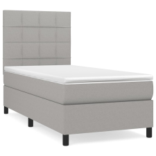 vidaXL világosszürke szövet rugós ágy matraccal 90 x 200 cm (3141745) ágy és ágykellék