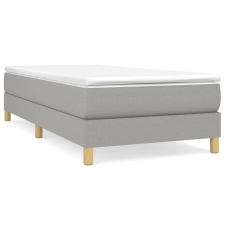 vidaXL világosszürke szövet rugós ágy matraccal 90 x 200 cm (3144143) ágy és ágykellék