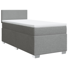 vidaXL világosszürke szövet rugós ágy matraccal 90 x 200 cm (3285764) ágy és ágykellék