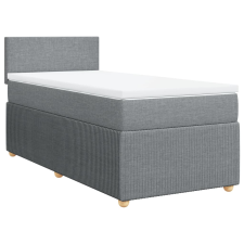vidaXL világosszürke szövet rugós ágy matraccal 90 x 200 cm (3287332) ágy és ágykellék
