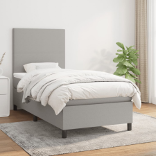vidaXL világosszürke szövet rugós ágy matraccal 90x190 cm ágy és ágykellék