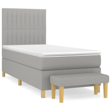 vidaXL világosszürke szövet rugós ágy matraccal 90x190 cm (3137277) ágy és ágykellék
