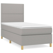 vidaXL világosszürke szövet rugós ágy matraccal 90x190 cm (3142217) ágy és ágykellék