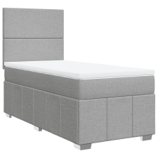 vidaXL világosszürke szövet rugós ágy matraccal 90x190 cm (3291516) ágy és ágykellék