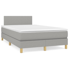vidaXL világosszürke szövet rugós és LED-es ágy matraccal 120x190 cm ágy és ágykellék