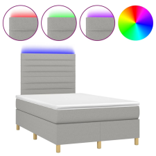 vidaXL világosszürke szövet rugós és LED-es ágy matraccal 120x190 cm ágy és ágykellék