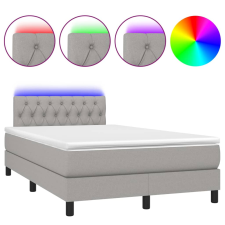vidaXL világosszürke szövet rugós és LED-es ágy matraccal 120x190 cm ágy és ágykellék