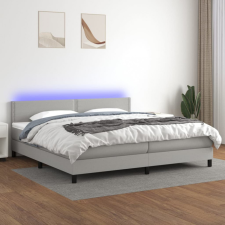 vidaXL világosszürke szövet rugós és LED-es ágy matraccal 200x200 cm ágy és ágykellék