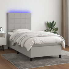 vidaXL világosszürke szövet rugós és LED-es ágy matraccal 80 x 200 cm ágy és ágykellék