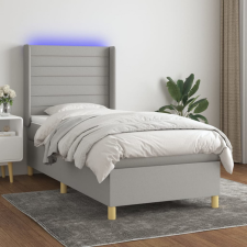 vidaXL világosszürke szövet rugós és LED-es ágy matraccal 80 x 200 cm ágy és ágykellék