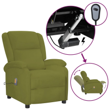 vidaXL Világoszöld bársony dönthető elektromos (3098407) masszázsfotel