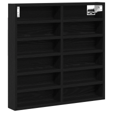 vidaXL Vitrine Szekrény Fekete Tölgy 60x8,5x58 cm Műanyag (869191) bútor