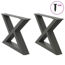 vidaXL X-alakú Dohányzóasztal Lábak - Antracit - 50x30-31,3cm bútor