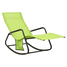 vidaXL zöld acél és textilén napozóágy (317594) kerti bútor