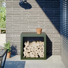 vidaXL Zöld acél tűzifatároló 60 x 40 x 60 cm kerti tárolás