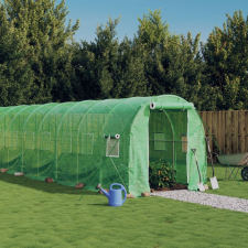 vidaXL zöld acélvázas melegház 24 m² 12 x 2 x 2 m kerti tárolás