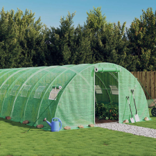 vidaXL zöld acélvázas melegház 24 m² 6 x 4 x 2 m kerti tárolás