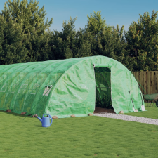 vidaXL zöld acélvázas melegház 90 m² 18 x 5 x 2,3 m kerti tárolás