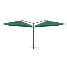 vidaXL Zöld dupla napernyő acélrúddal 250 x 250 cm kerti bútor