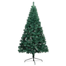 vidaXL Zöld fél műkarácsonyfa led-fényekkel és gömbszettel 120 cm műfenyő