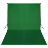 vidaXL Zöld háttértartó állványrendszer 500 x 300 cm