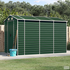 vidaXL Zöld horganyzott acél kerti fészer 191 x 300 x 198 cm kerti tárolás