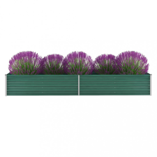 vidaXL Zöld horganyzott acél kerti magaságyás 320 x 80 x 45 cm kerti tárolás