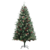 vidaXL zöld karácsonyfa fenyőtobozokkal 195 cm (340527)
