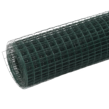 vidaXL zöld PVC-bevonatú acél csirkeháló drótkerítés 10 x 0,5 m (143624) kerti bútor