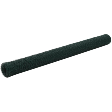 vidaXL zöld PVC-bevonatú acél drótháló, hatszögletű szemek 25x1,5 m kerti dekoráció